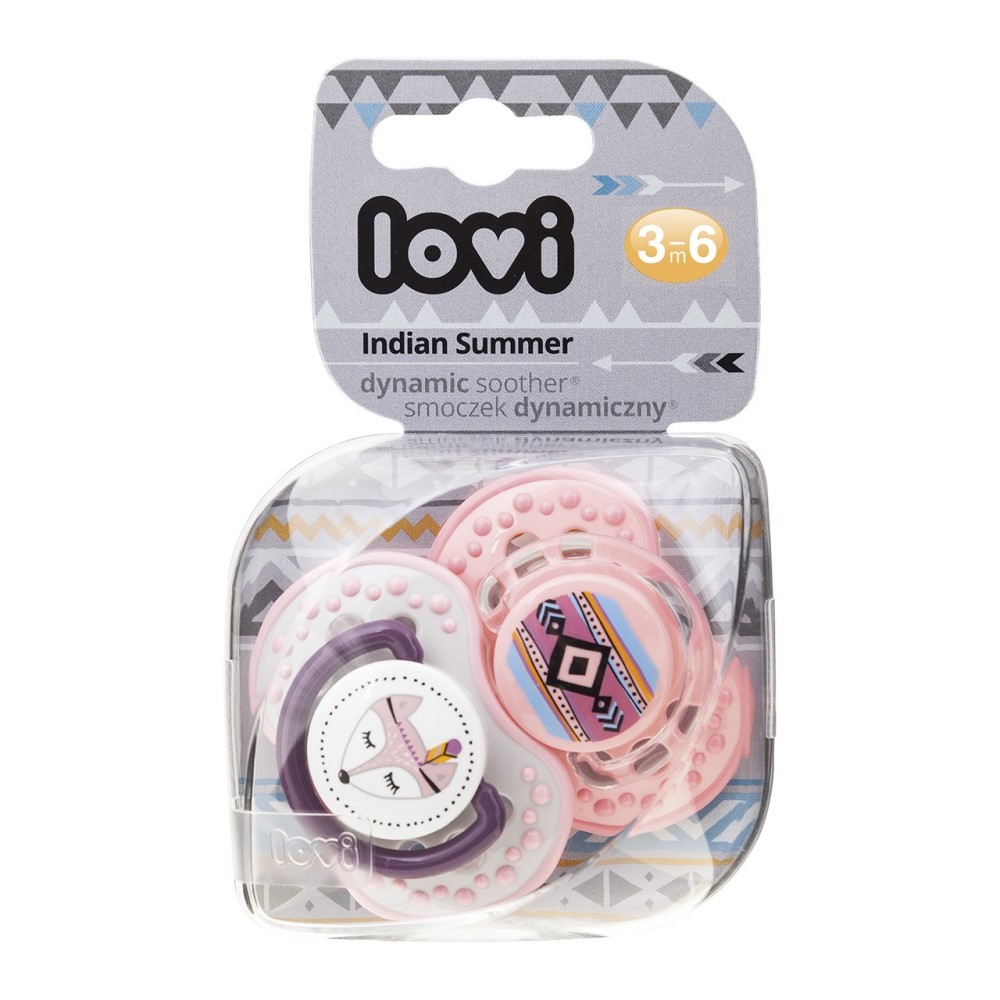 

Lovi Пустышка динамическая силиконовая "Indian Summer", для девочки 3-6 мес, 2 шт. (Lovi, Пустышки), Пустышки