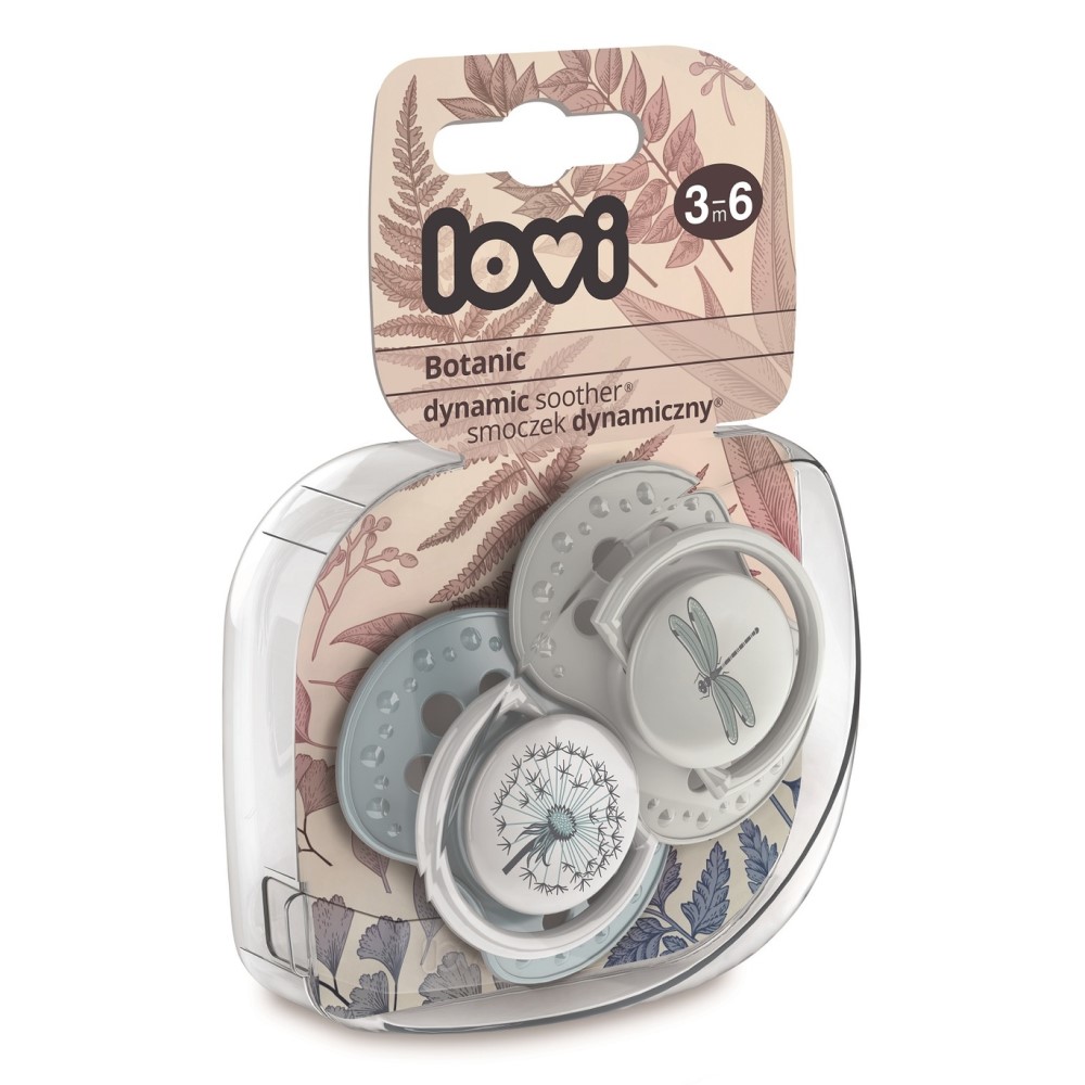 

Lovi Пустышка динамическая силиконовая "Botanic", для мальчика 3-6 мес, 2 шт. (Lovi, Пустышки), Пустышки