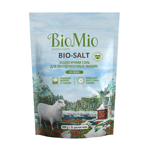 

BioMio Соль экологичная для посудомоечных машин, 1000 г (BioMio, Посуда), Посуда