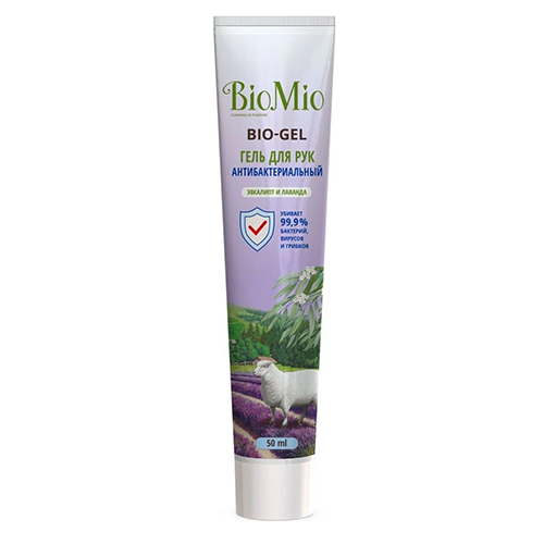 BioMio Антибактериальный гель для рук Bio-Gel с эфирным маслом эвкалипта и лаванды, 50 мл (BioMio, Санитайзеры)
