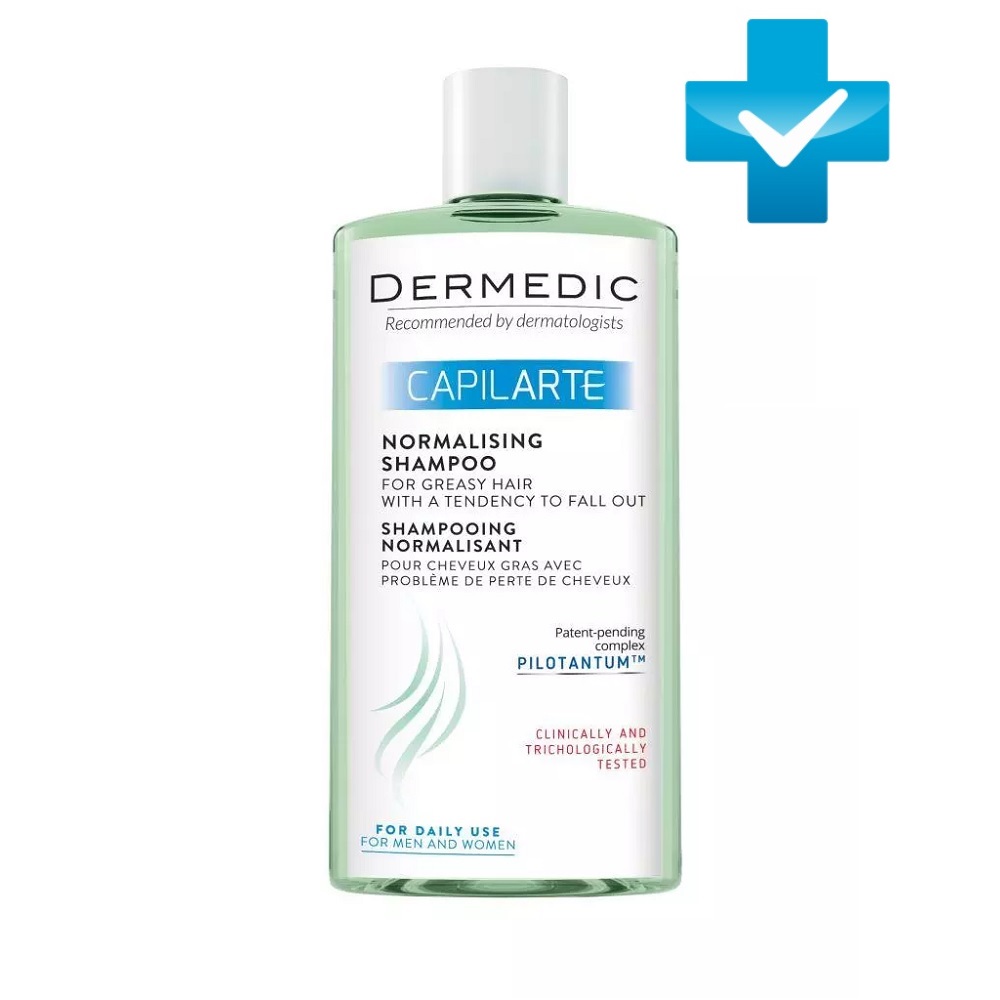 Dermedic Нормализующий шампунь для жирной кожи головы с проблемой выпадения Капиларте, 300 мл (Dermedic, Capilarte)