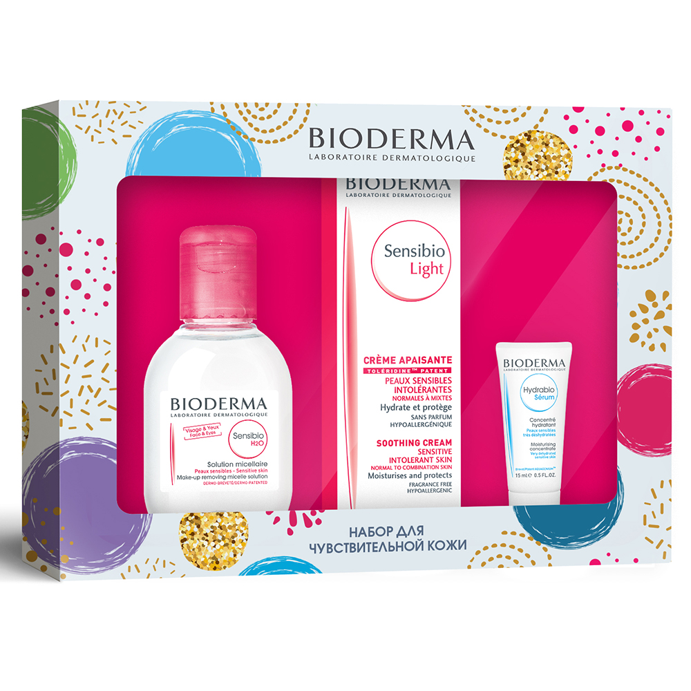

Bioderma Праздничный набор для чувствительной кожи Sensibio (Мицеллярная вода, 100 мл + Крем Лайт, 40 мл + Сыворотка Гидрабио, 15 мл) (Bioderma, Sensibio)