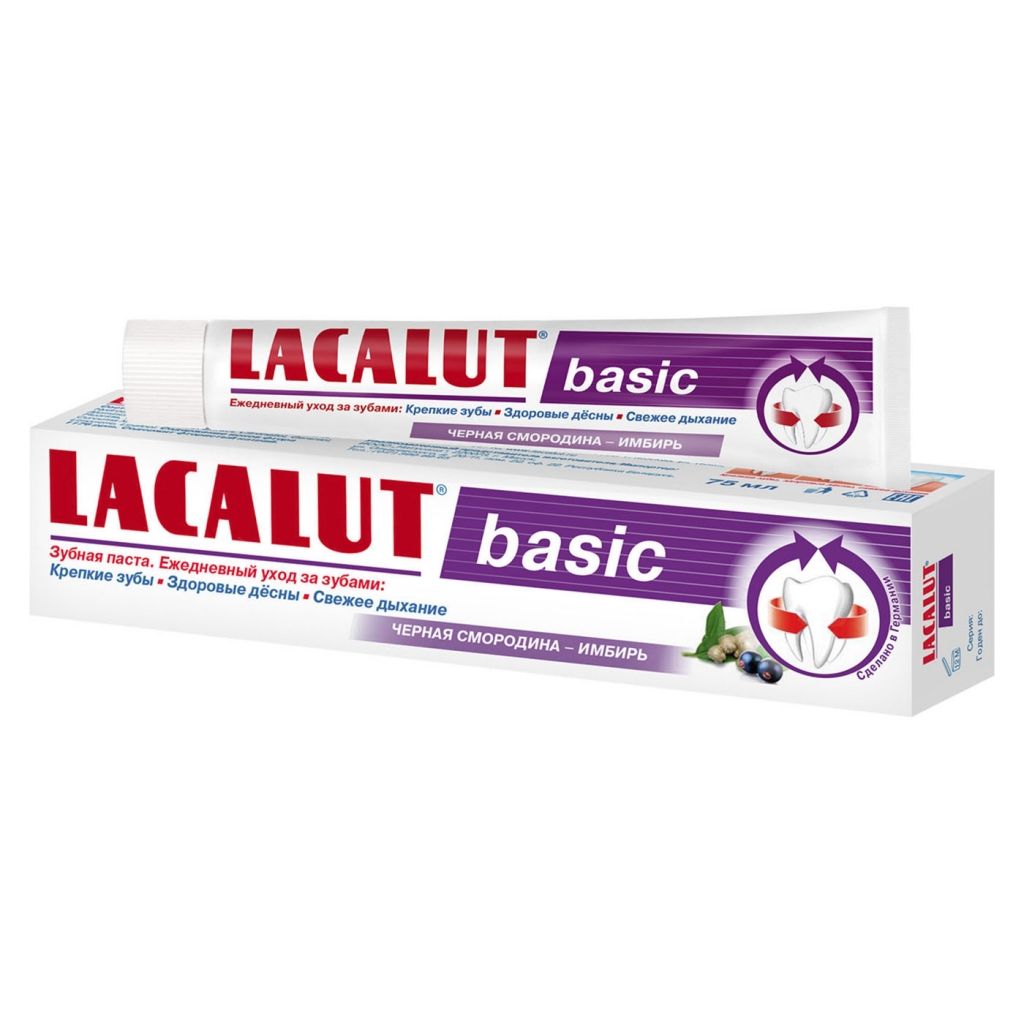 Купить Lacalut Зубная паста basic черная смородина-имбирь, 75 мл (Lacalut, Зубные пасты)