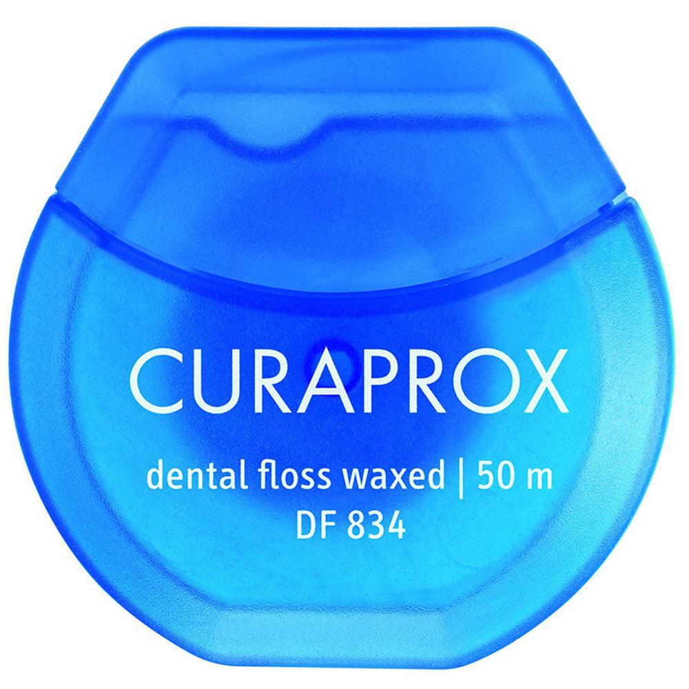 Curaprox Нить межзубная мятная DF 834, 50 м   (Curaprox, Зубные нити)
