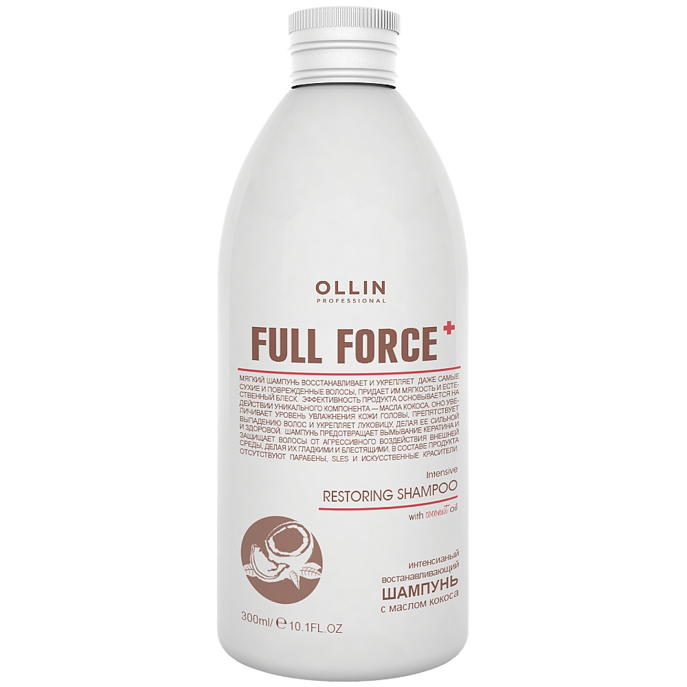 Купить Ollin Professional Интенсивный восстанавливающий шампунь с маслом кокоса, 300 мл (Ollin Professional, Уход за волосами)