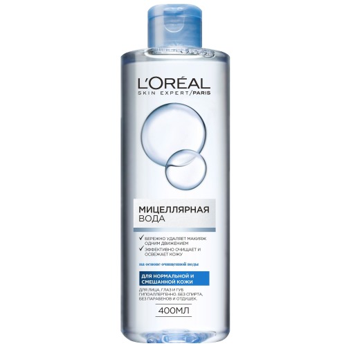 

L'Oreal Paris Мицеллярная вода для нормальной и смешанной кожи, 400 мл (L'Oreal Paris, Мицеллярная вода)