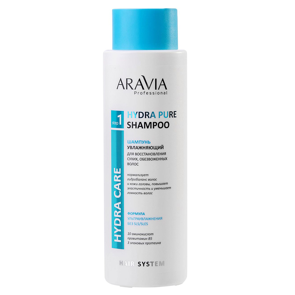 Купить Aravia Professional Шампунь увлажняющий для восстановления сухих обезвоженных волос, 400 мл (Aravia Professional)