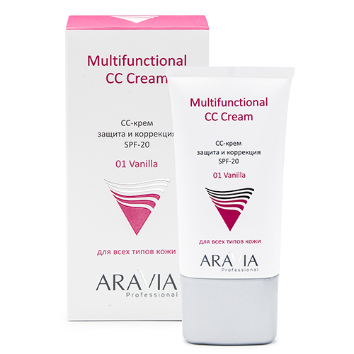 Aravia Professional СС-крем защитный SPF-20 Multifunctional CC Cream оттенок Vanilla 01, 50 мл (Aravia Professional) от Socolor