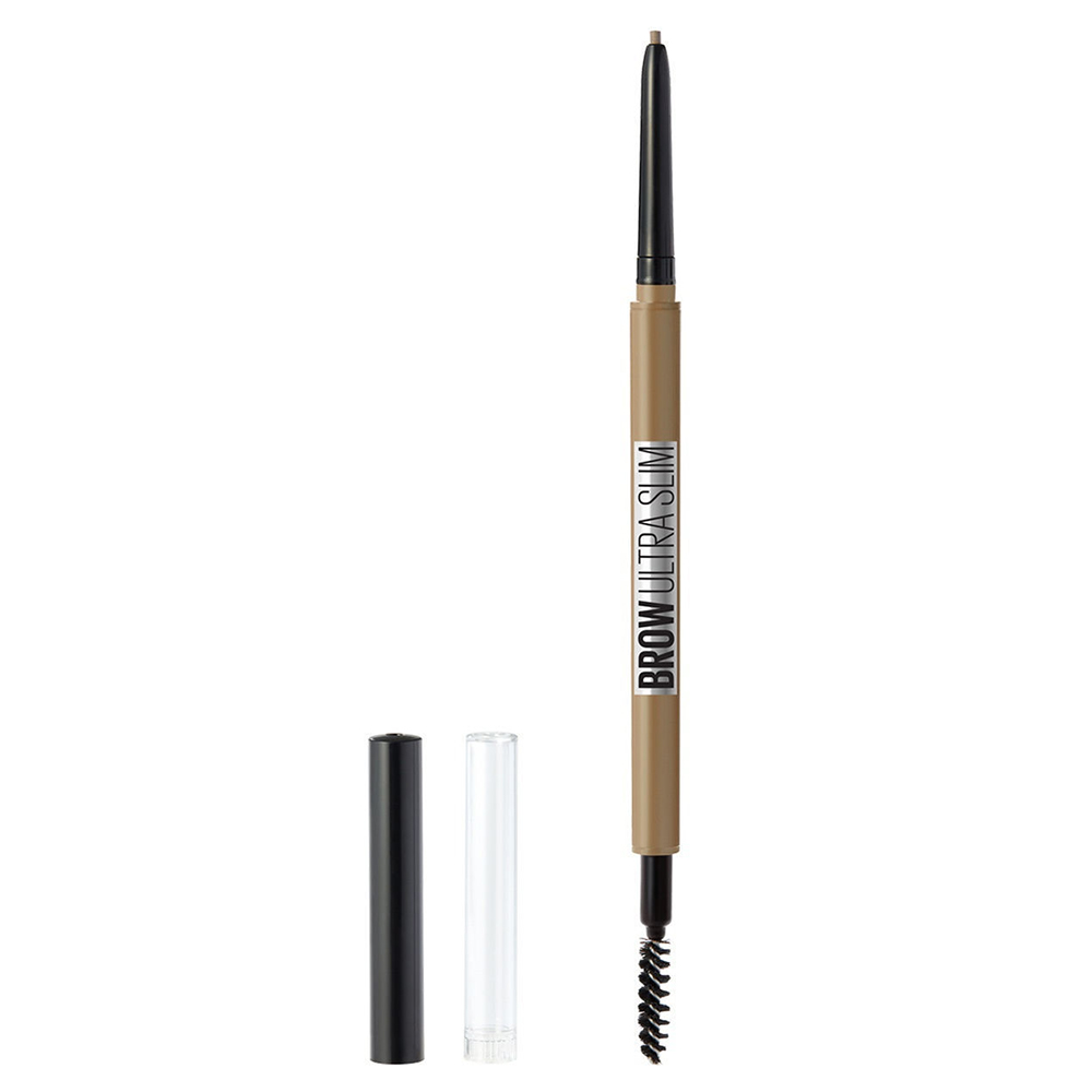 Maybelline Карандаш для бровей "Brow Ultra Slim", карандаш + щеточка, 1 г - 01 – Тёмный блонд (Maybelline, ) от Socolor