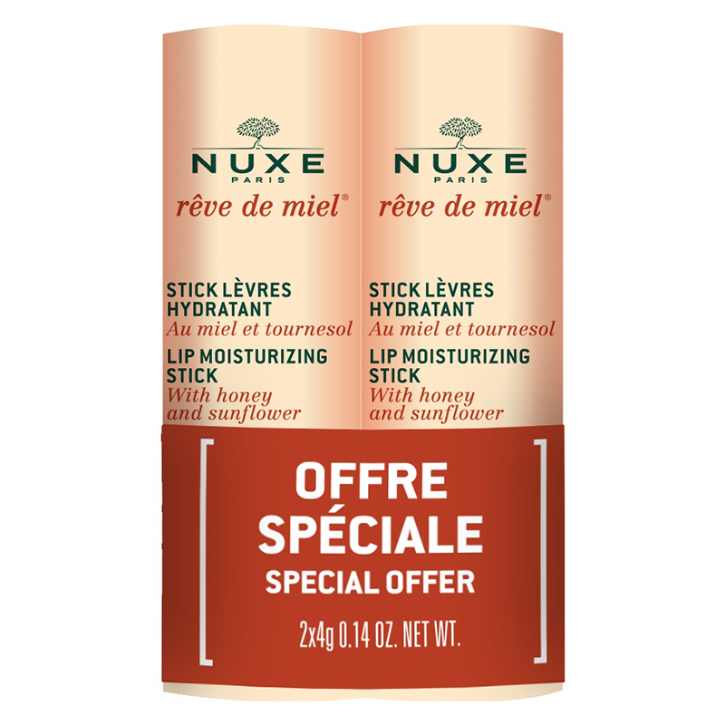 Nuxe Набор Увлажняющий стик для губ Reve de Miel Stick Levres Hydratant, 2*4 г (Nuxe, Reve De Miel)