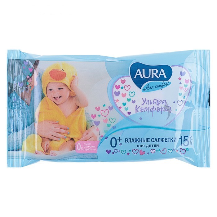 

Aura Влажные салфетки "Ультра-комфорт" для детей, 10 шт (Aura, )