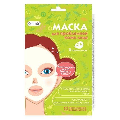 Cettua Маска для лица для проблемной кожи с маслом чайного дерева, 3 шт (Cettua, )