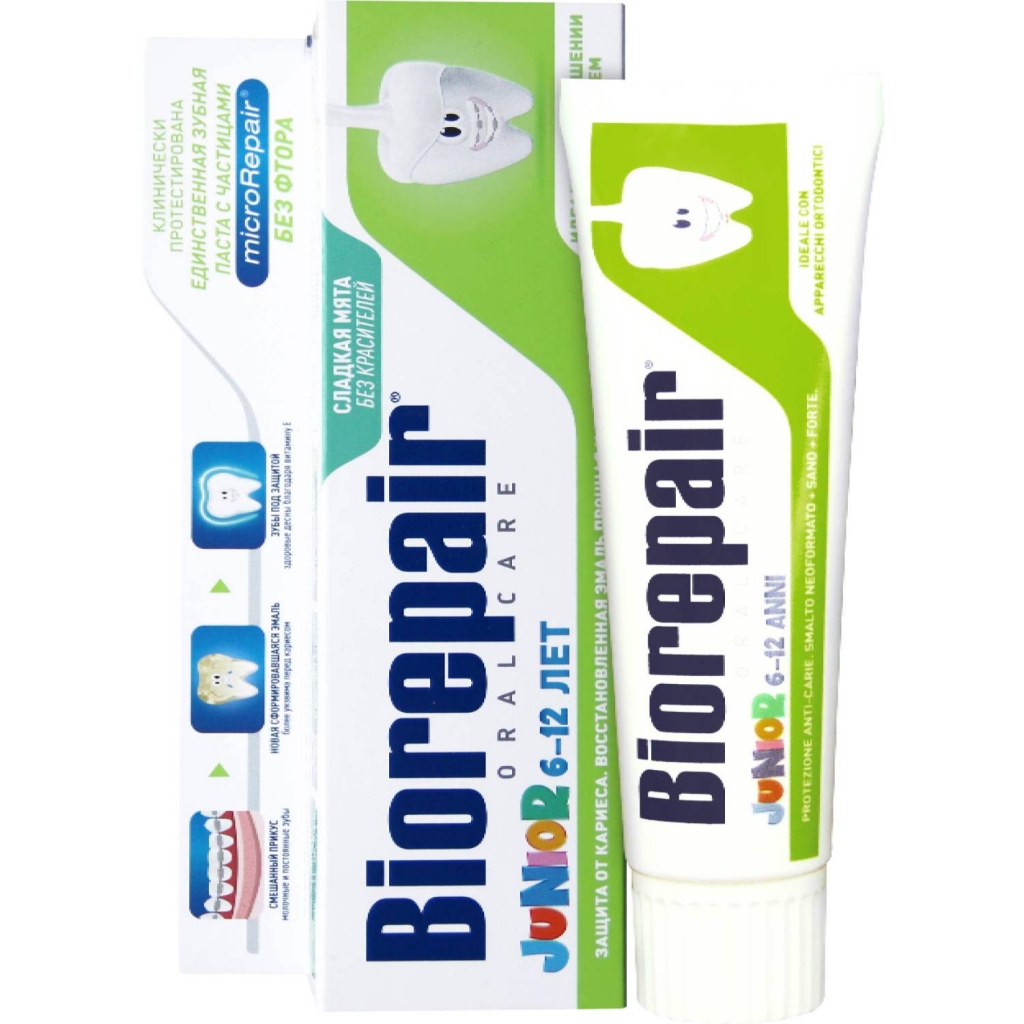 Купить Biorepair Зубная паста Junior Детская с экстрактом сладкой мяты, 75 мл (Biorepair, Детская гамма)