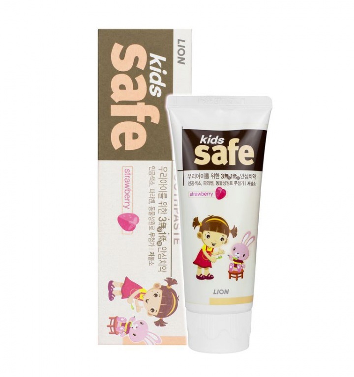 CJ Lion Детская зубная паста со вкусом клубники Kids Safe 3-12 лет, 90 г (CJ Lion, Для полости рта)