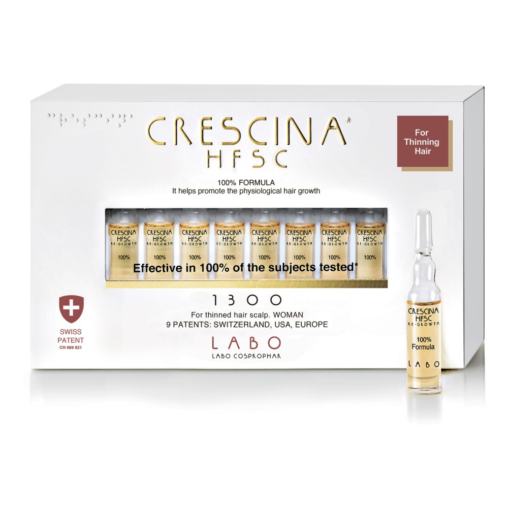 Crescina Лосьон для женщин "Hfsc 100%" 1300 для стимуляции роста волос, 40*3,5 мл (Crescina, Crescina 1300)