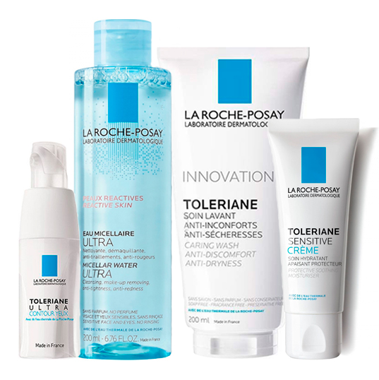 La Roche-Posay Набор Toeleriane (Легкий крем Sensitive, 40 мл + Очищающий гель-уход, 200 мл + Мицеллярная вода Ultra, 200 мл + Уход вокруг глаз Ultra, 20 мл) (La Roche-Posay, Toleriane)