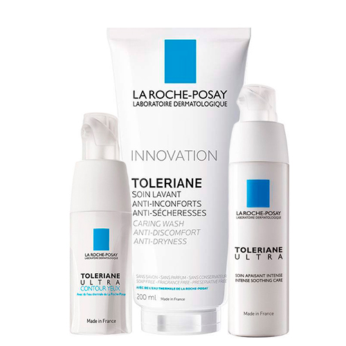 La Roche-Posay Набор Toleriane Ultra (Средство успокаивающего действия Ultra, 40 мл + Очищающий гель-уход для умывания, 200 мл + Уход для кожи глаз Ultra, 20 мл) (La Roche-Posay, Toleriane)