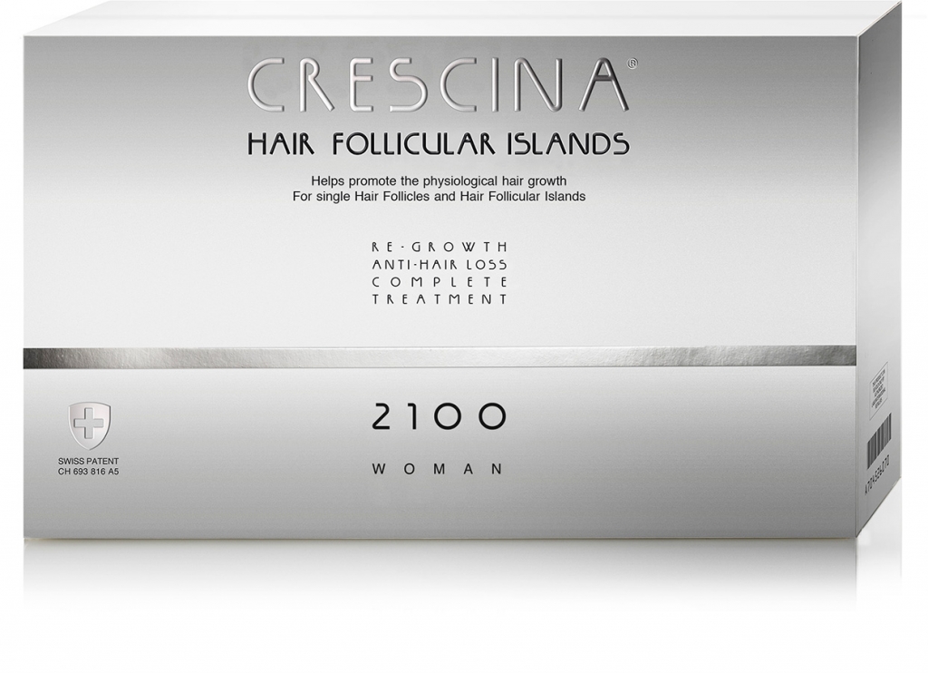 Crescina Комплекс для женщин Follicular Islands 2100 (лосьон для стимуляции роста волос №10 + лосьон против выпадения волос №10) (Crescina, Crescina 2100)