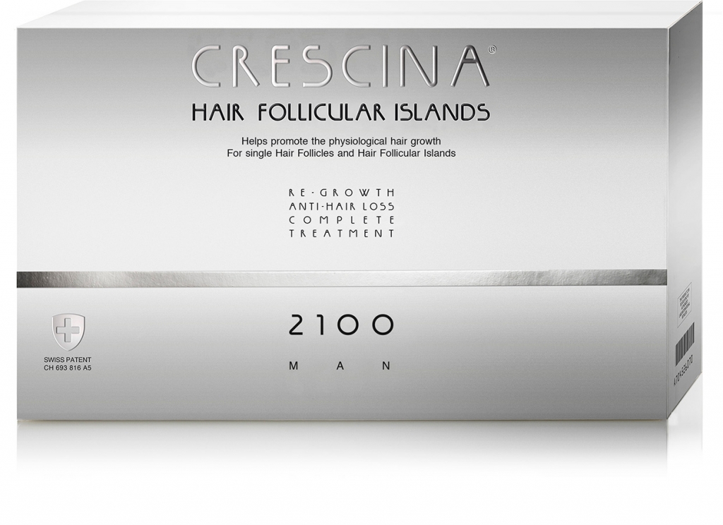 Crescina Комплекс для мужчин Follicular Islands 2100 (лосьон для стимуляции роста волос №20 + лосьон против выпадения волос №20) (Crescina, Crescina 2100)
