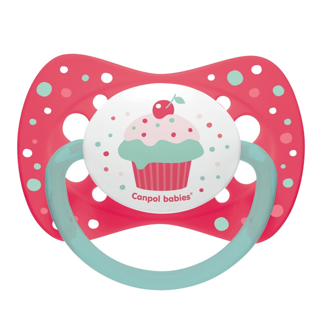 

Canpol Пустышка симметричная силиконовая от 0 до 6 месяцев, розовая, 1 шт. (Canpol, Cupcake)