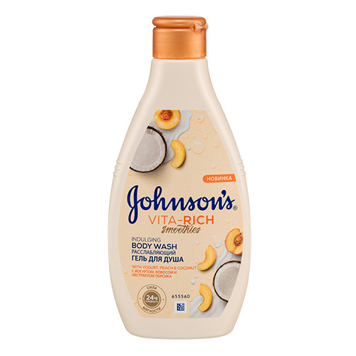 Johnsons Гель для душа с йогуртом, кокосом и экстрактом персика «Johnson's Vita-Rich Расслабляющий», 250 мл (Johnsons, )