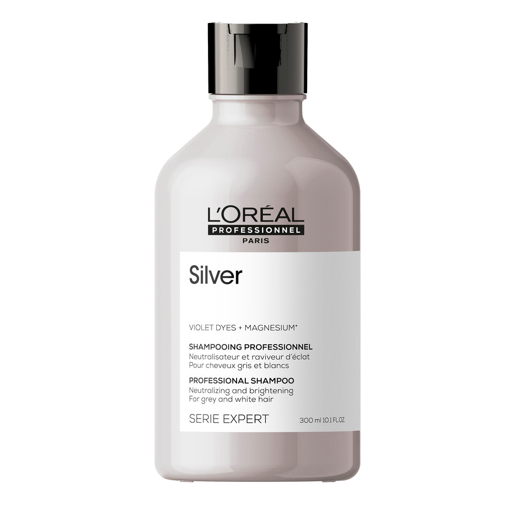 Купить L'Oreal Professionnel Шампунь Silver для нейтрализации желтизны осветленных и седых волос, 300 мл (L'Oreal Professionnel, Уход за волосами)