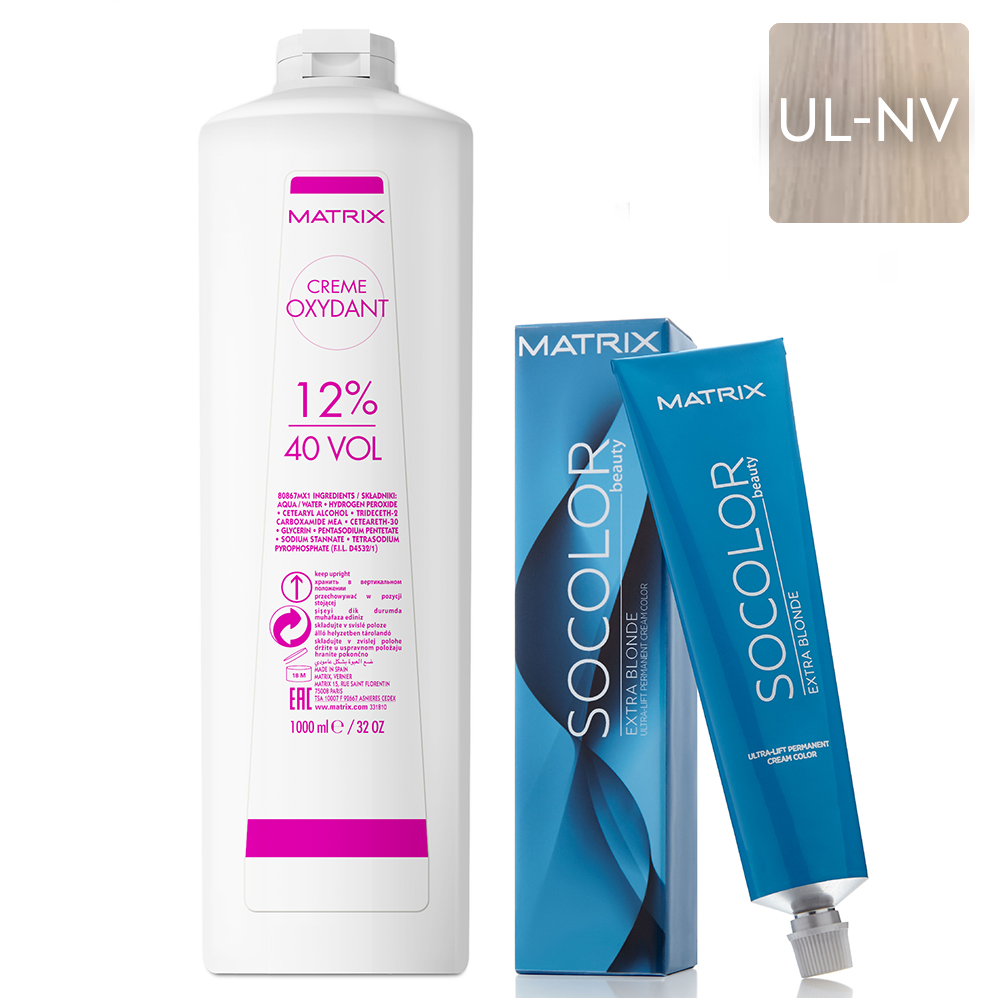 

Matrix Набор Крем-краска Socolor beauty UL-NV+, 90 мл + Крем-оксидант 12% (40 Vol.), 1000 мл (Matrix, Окрашивание)