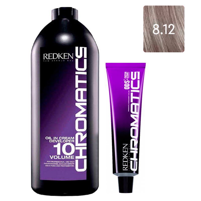 

Redken Набор Перманентный краситель Chromatics в оттенке 8.12, 60 мл + Проявитель крем-масло Chromatics 10 Vol [3%], 1000 мл (Redken, Окрашивание)