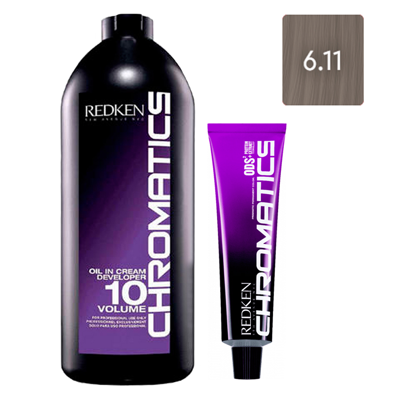 

Redken Набор Перманентный краситель Chromatics в оттенке 6,11, 60 мл + Проявитель крем-масло Chromatics 10 Vol [3%], 1000 мл (Redken, Окрашивание)