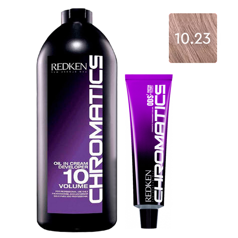 

Redken Набор Перманентный краситель Chromatics в оттенке 10,23, 60 мл + Проявитель крем-масло Chromatics 10 Vol [3%], 1000 мл (Redken, Окрашивание)