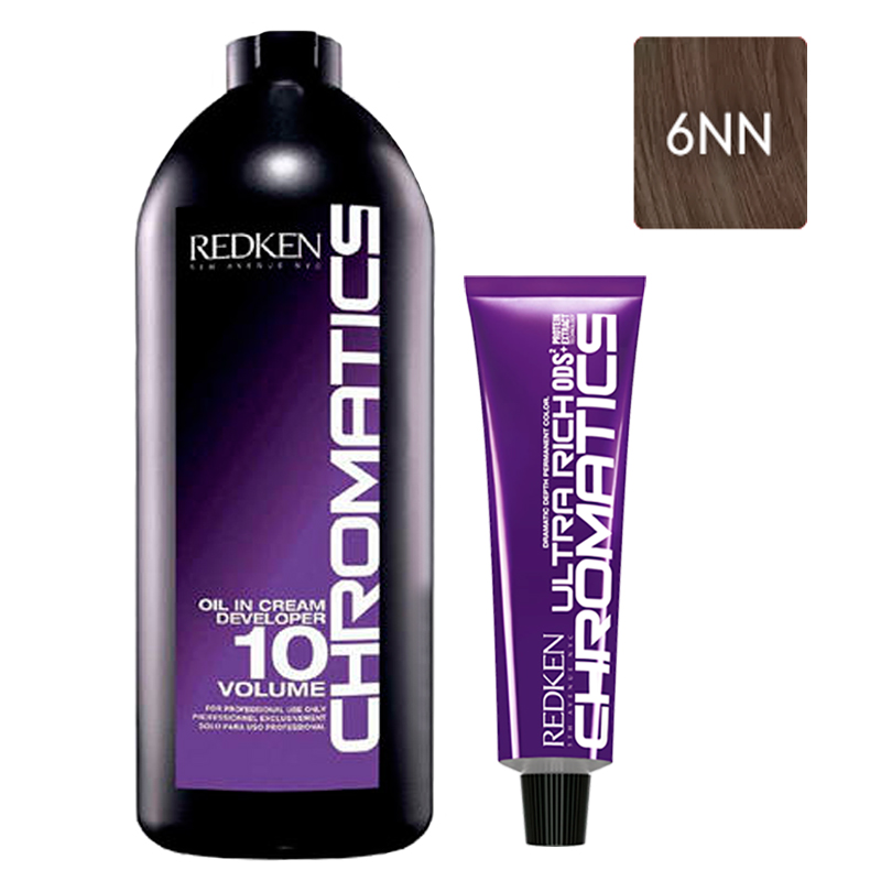 Redken Набор Перманентный краситель Chromatics Ultra Rich в оттенке 6NN, 60 мл + Проявитель крем-масло Chromatics 10 Vol [3%], 1000 мл (Redken, Окрашивание) от Socolor