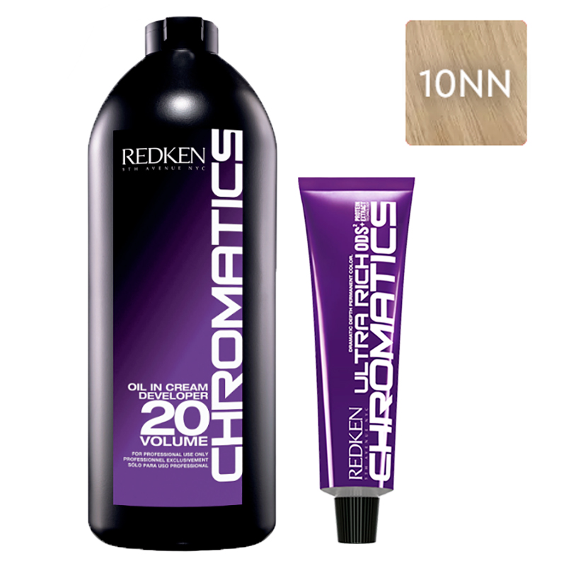 

Redken Набор Перманентный краситель Chromatics Ultra Rich в оттенке 10NN, 60 мл + Проявитель крем-масло Chromatics 20 Vol [6%], 1000 мл (Redken, Окрашивание)
