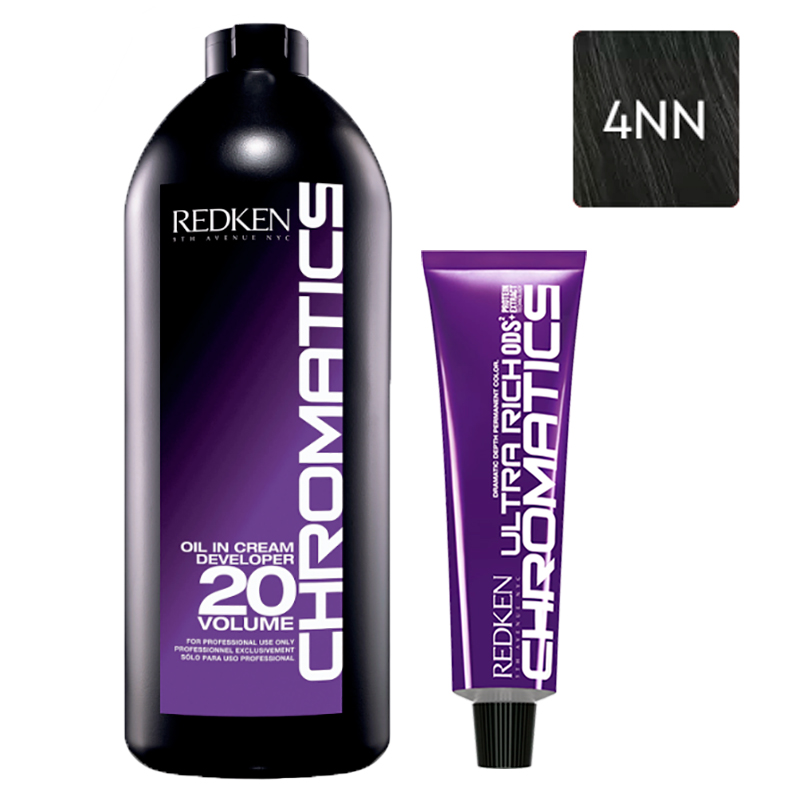 

Redken Набор Перманентный краситель Chromatics Ultra Rich в оттенке 4NN, 60 мл + Проявитель крем-масло Chromatics 20 Vol [6%], 1000 мл (Redken, Окрашивание)