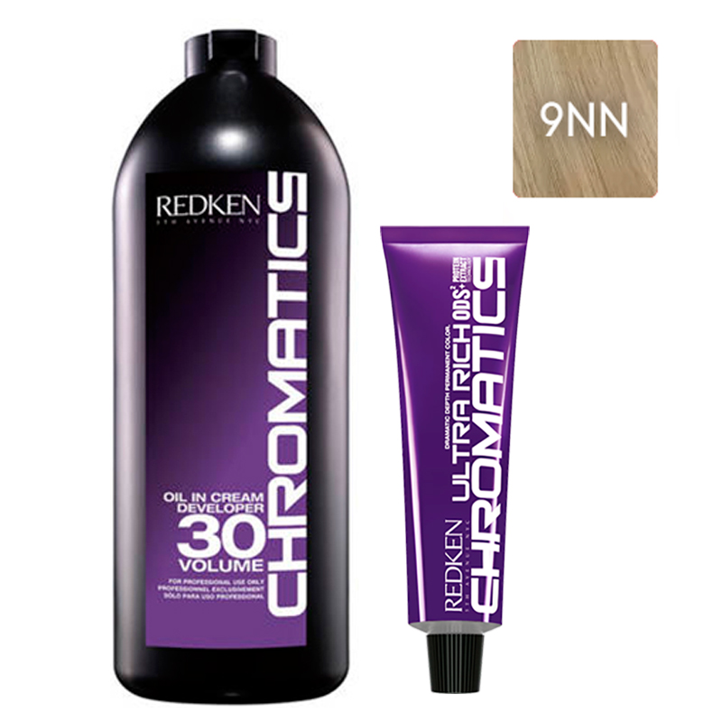 

Redken Набор Перманентный краситель Chromatics Ultra Rich в оттенке 9NN, 60 мл + Проявитель крем-масло Chromatics 30 Vol [9%], 1000 мл (Redken, Окрашивание)