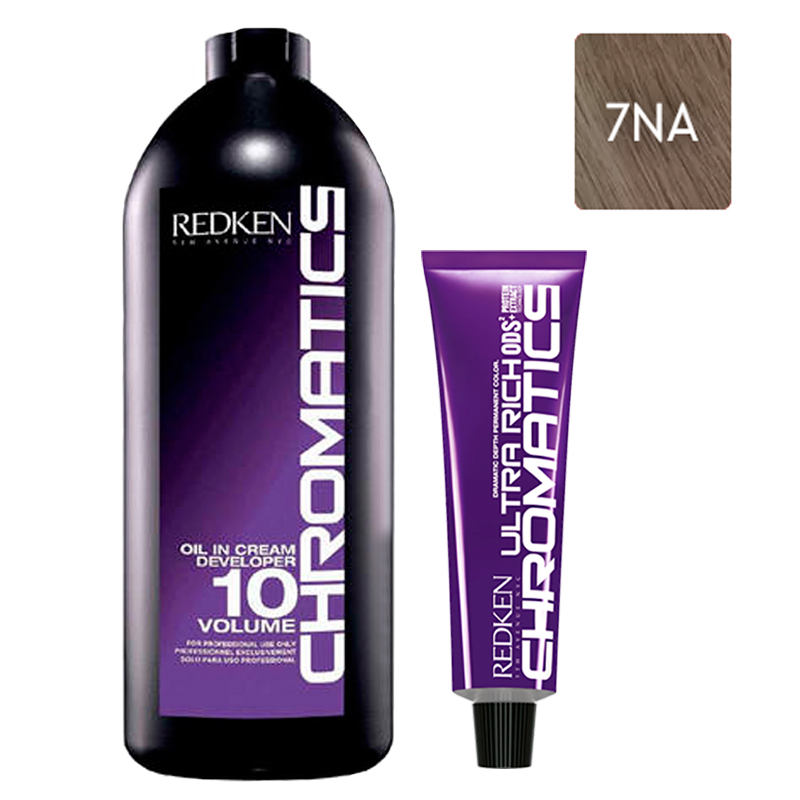 

Redken Набор Перманентный краситель Chromatics Ultra Rich в оттенке 7NA, 60 мл + Проявитель крем-масло Chromatics 10 Vol [3%], 1000 мл (Redken, Окрашивание)