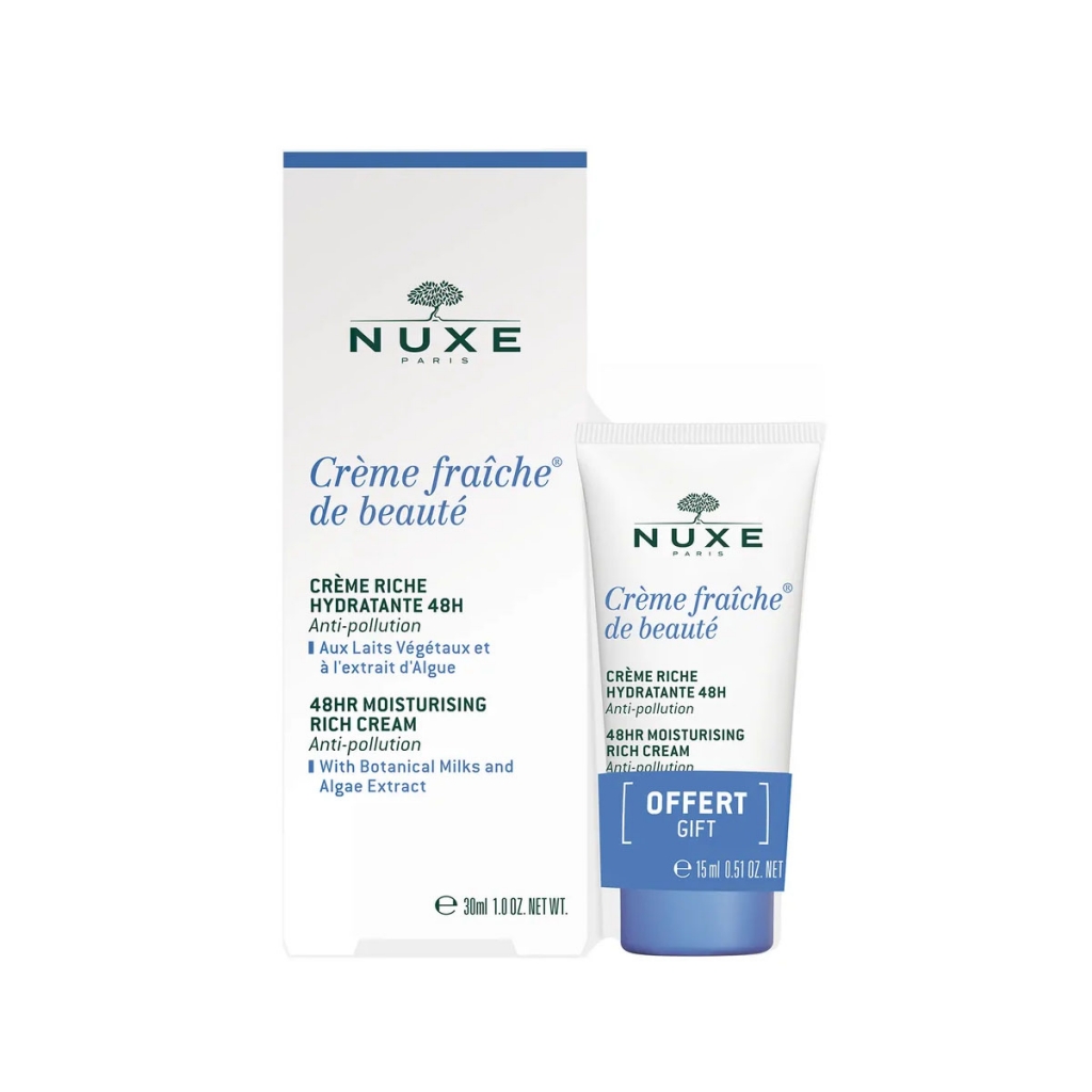 

Nuxe Набор: насыщенный увлажняющий крем 48 часов, 30 мл+ 15 мл (Nuxe, Creme fraiche de beaute)