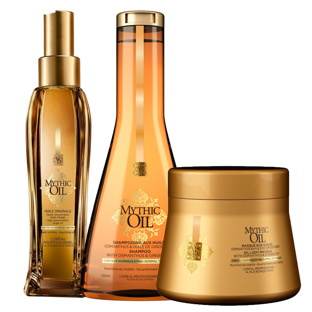 LOreal Professionnel Набор Mythic Oil для тонких волос (Шампунь, 250 мл + Маска, 200 мл + Масло, 100 мл) (LOreal Professionnel, Уход за волосами)