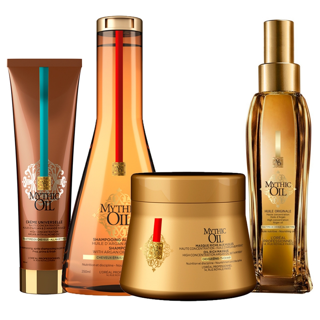 LOreal Professionnel Набор Mythic Oil для плотных волос (Шампунь, 250 мл + Маска, 200 мл + Крем, 150 мл + Масло, 100 мл) (LOreal Professionnel, Уход за волосами)