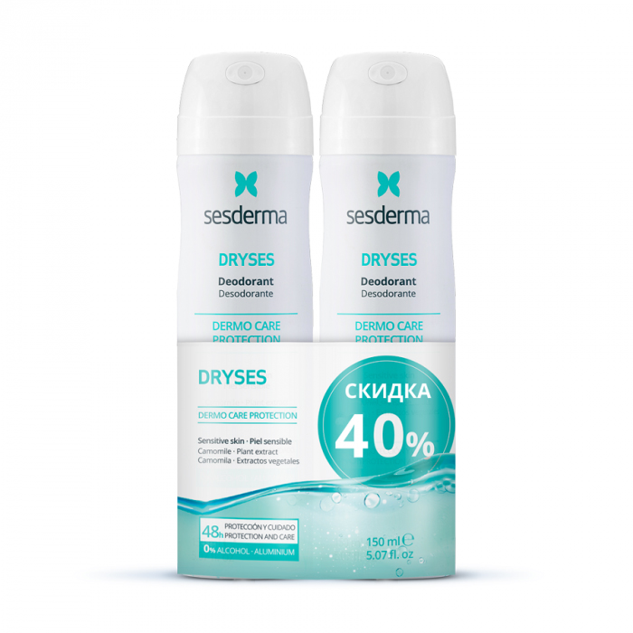 

Sesderma Набор: Aerosol Дезодорант, 150 мл х 2 шт (Sesderma, Dryses)