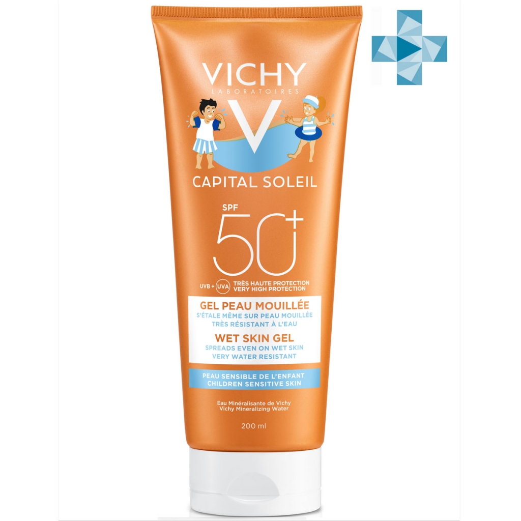 Vichy Солнцезащитная эмульсия для детей с технологией нанесения на влажную кожу Wet Skin SPF 50+, 200 мл (Vichy, Ideal Soleil)