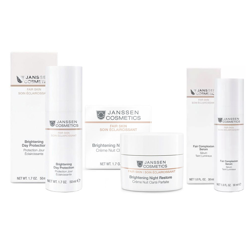 

Janssen Набор "Питание и осветление кожи": дневной крем 50 мл + ночной крем 50 мл + сыворотка 30 мл (Janssen, Fair Skin)