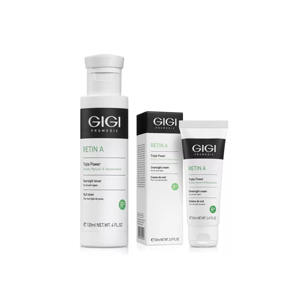 GiGi Набор "Активное восстановление и защита кожи в ночное время": лосьон 120 мл + ночной крем 50 мл (GiGi, Retin A)