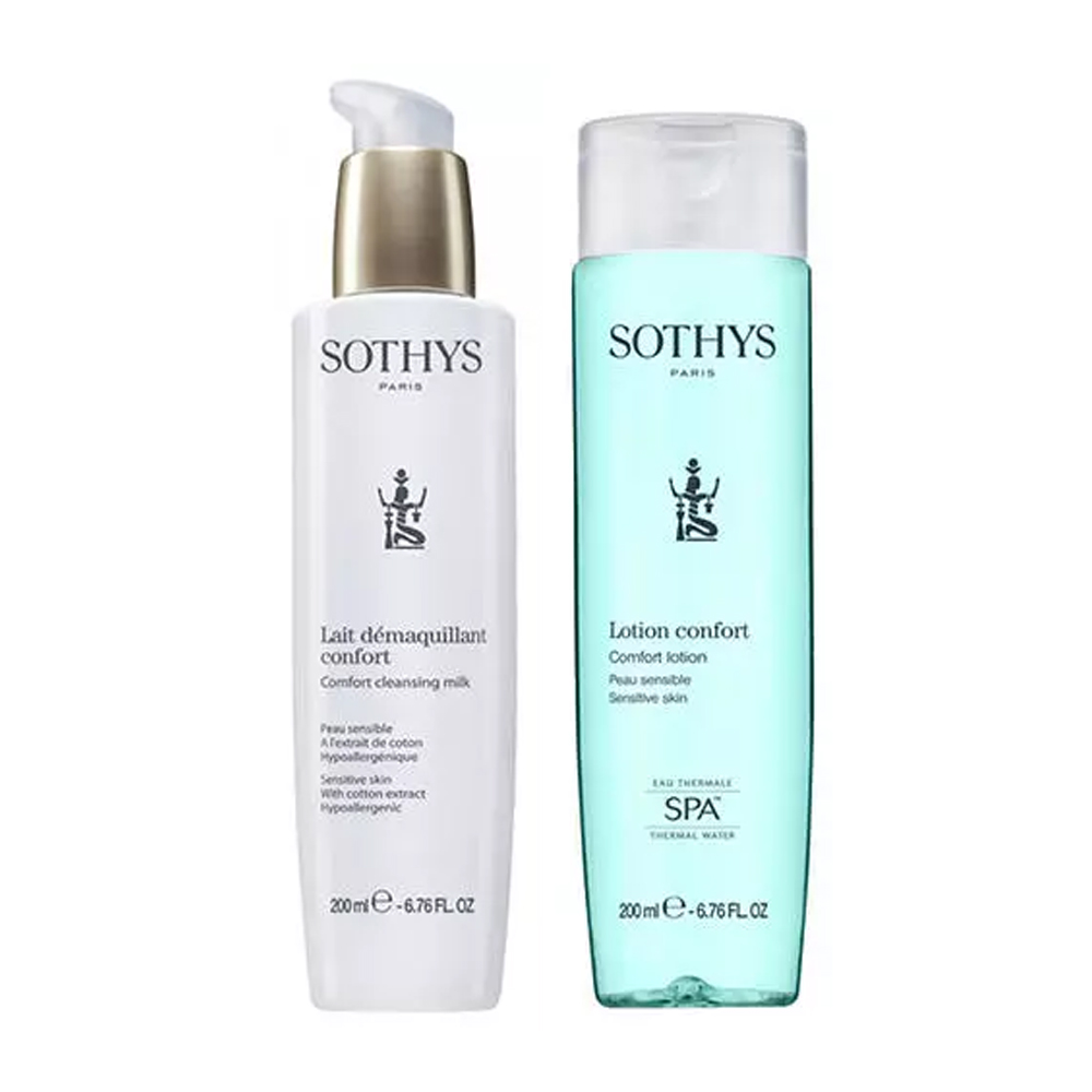 

Sothys Paris Набор "Очищение чувствительной кожи": очищающее молочко 200 мл + тоник 200 мл (Sothys Paris, Cleansing)