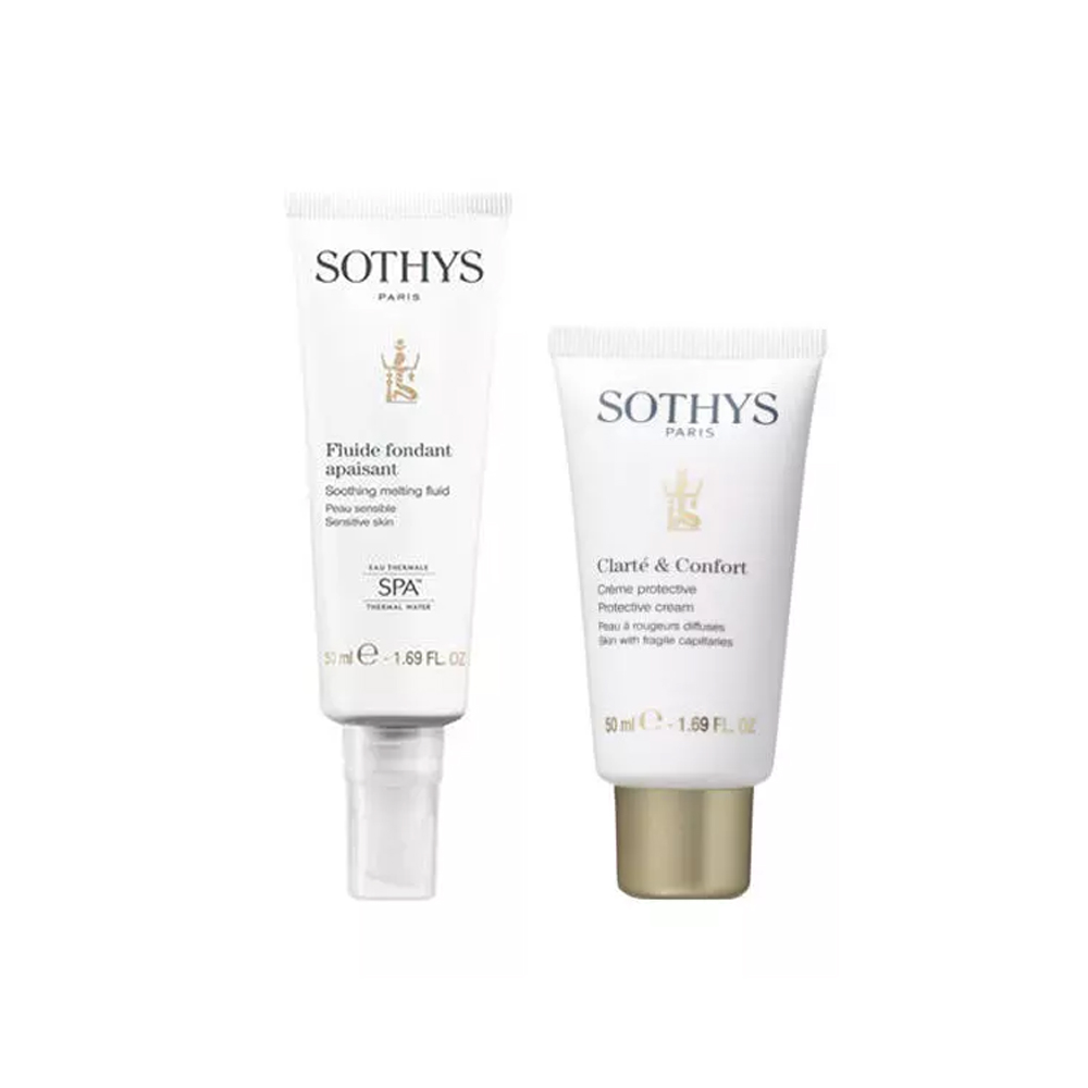 Sothys Paris Набор Для чувствительной кожи: флюид, 50 мл + крем, 50 мл (Sothys Paris, Sensitive Skin Line With Spa Thermal Water)