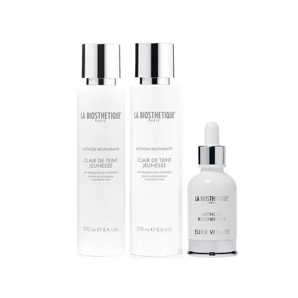 

La Biosthetique Набор "Очищение и ревитализация": очищающее молочко 250 мл + тоник 250 мл + концентрат 30 мл (La Biosthetique, Methode Regenerante)