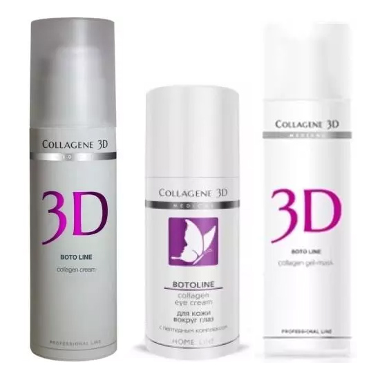 

Collagene 3D Набор "Коррекция морщин": крем для лица 30 мл + крем для век 15 мл + гель-маска 30 мл (Collagene 3D, Boto)