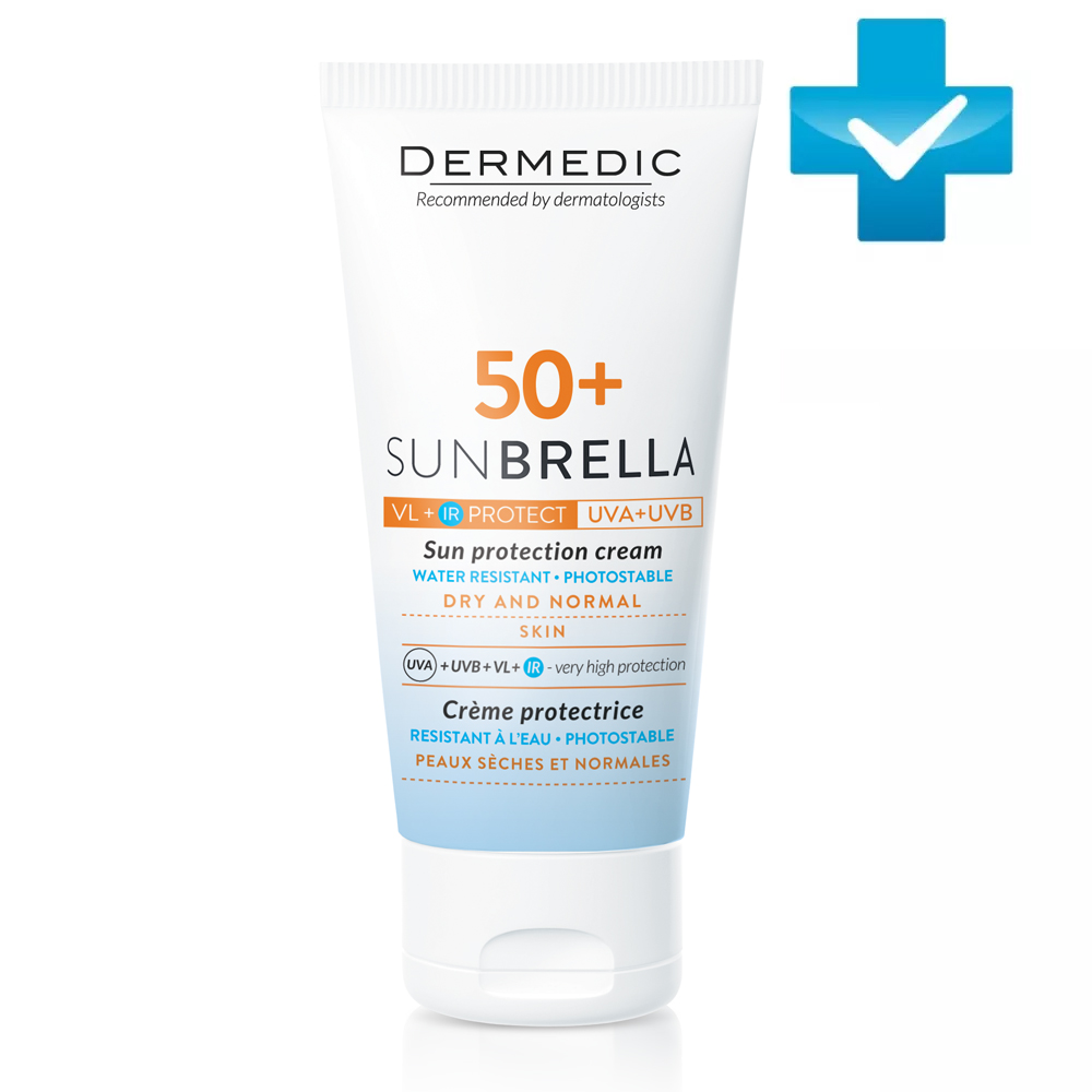 Dermedic Солнцезащитный крем для сухой и нормальной кожи SPF 50+, 50 г (Dermedic, Sunbrella) от Socolor