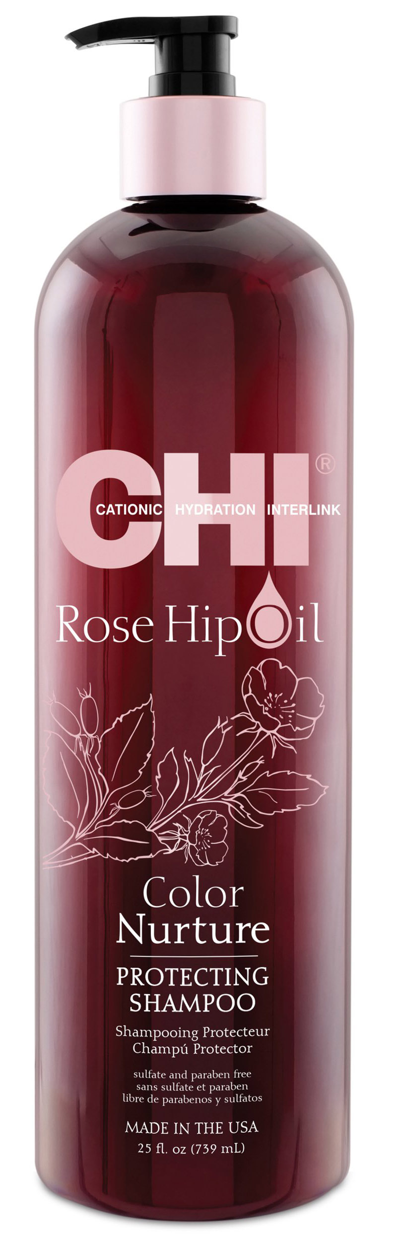 Chi Шампунь с маслом дикой розы Поддержание цвета, 739 мл (Chi, Rose Hip Oil)