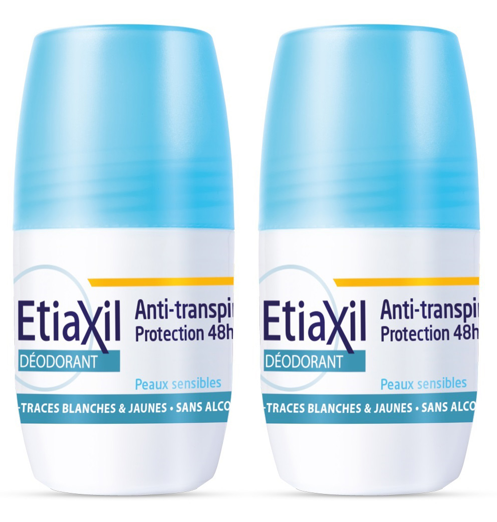 Etiaxil Набор роликовых дезодорантов для чувствительной кожи, 2 х 50 мл (Etiaxil, Среднее потоотделение)