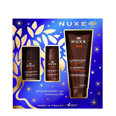 Nuxe Набор бестселлеры для мужчин (увлажняющий гель для лица 50 мл + мужской шариковый дезодорант 24 часа 50 мл + гель для душа 200 мл) (Nuxe, Men) от Socolor
